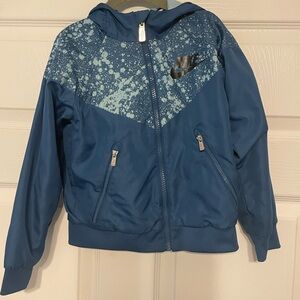 Nike Blue Kids' Hooded Zip Jacket with Splatter Print